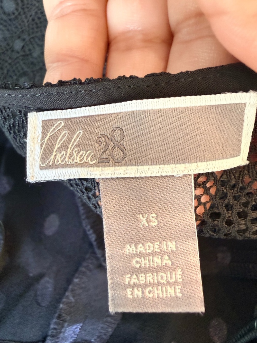 Chelsea28 Black Lace Shell Top